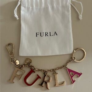Furla Gold and Red Keychain/Purse Charm
